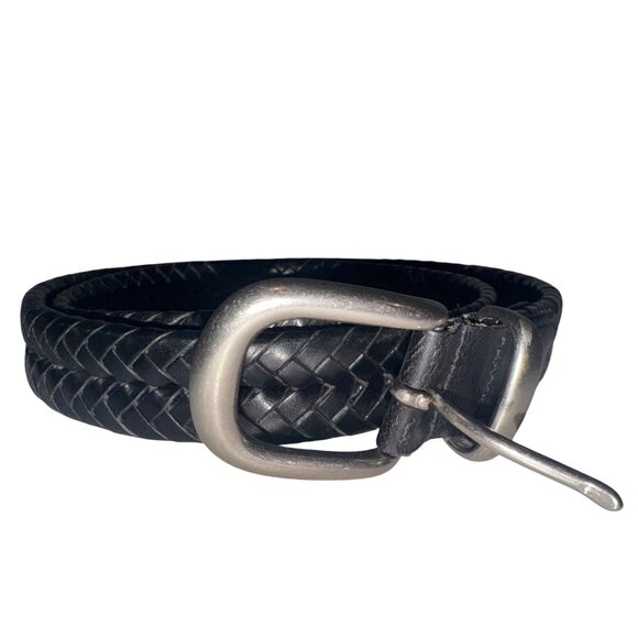 Coach Mens Belt Sz 36 Black Braided Leather Designer Classic Preppy BizCasual - Picture 1 of 8